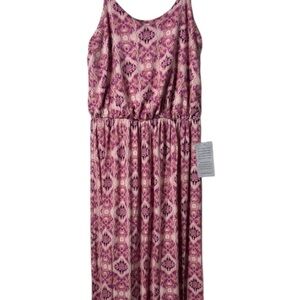 Lush Pink and Cream Maxi Dress